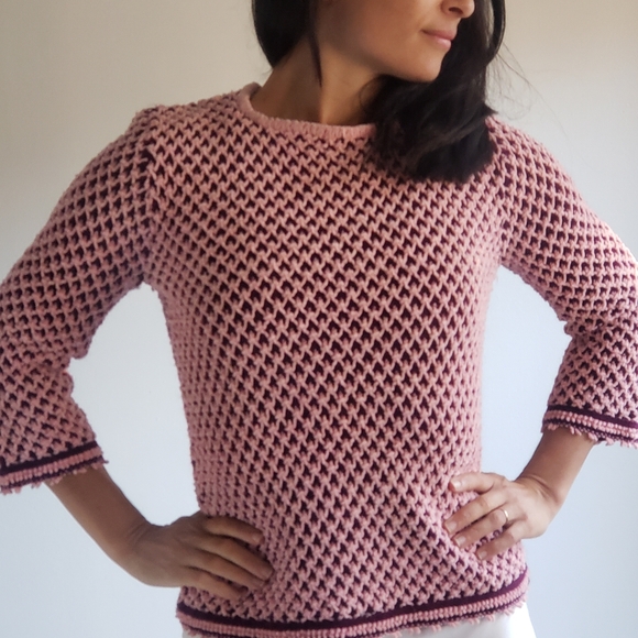 1960s Vintage Chenille Pullover Sweater Loubella Of California Extendable - Picture 2 of 8